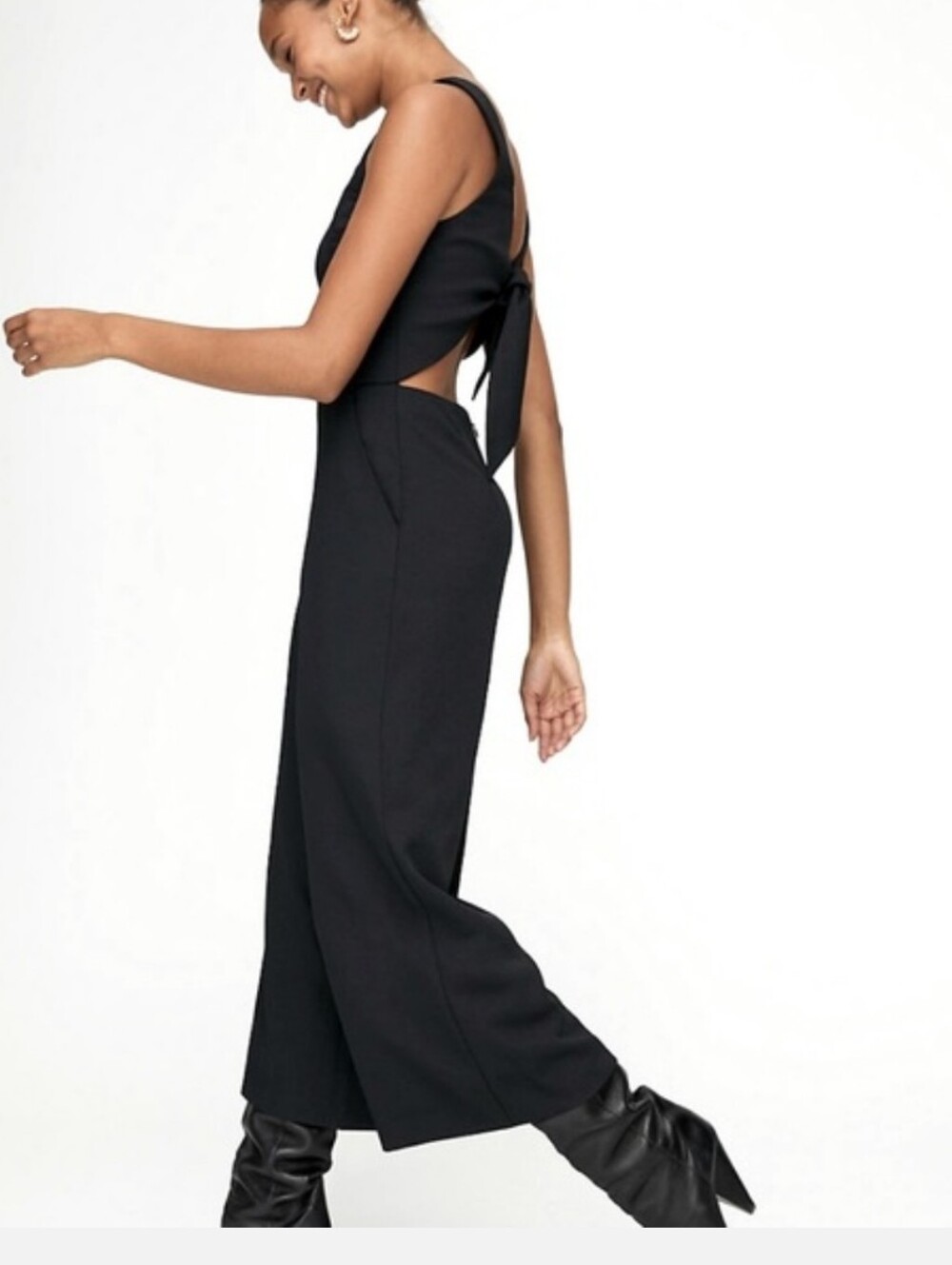 Aritzia Wilfred Ecoulement Tie Back Jumpsuit In Black